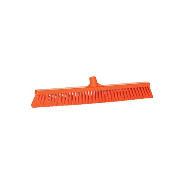 Vikan 24in Small Particle Push Broom- Soft, Orange